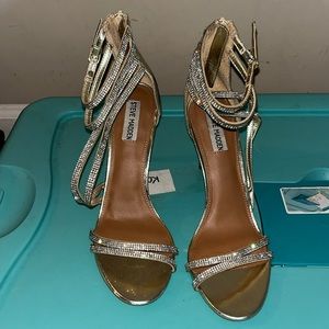 Strappy Gold Rhinestone Steve Madden Heels